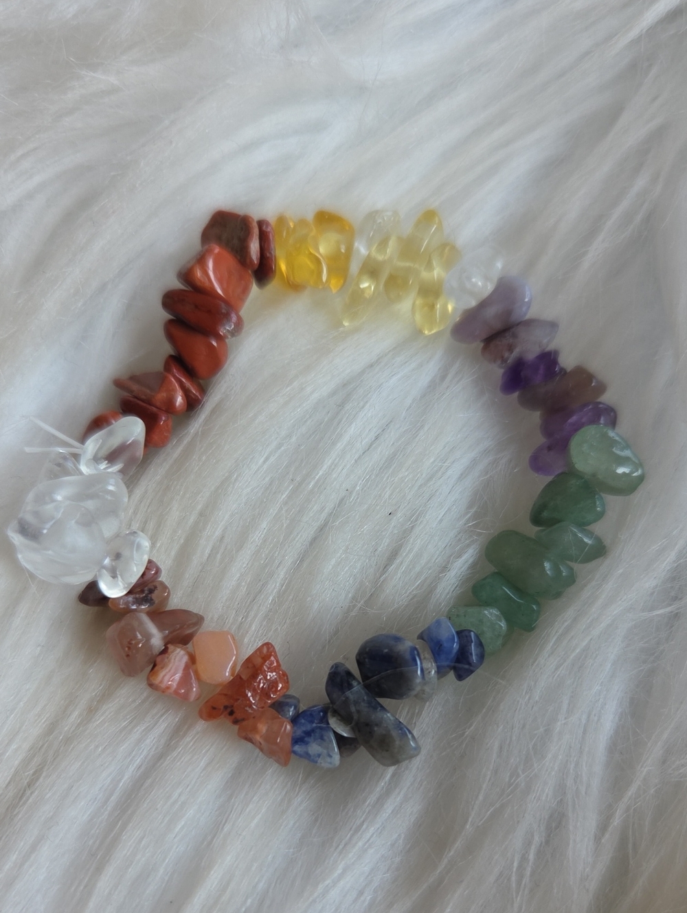 Multi-Color Chakra Stone Beaded Stretch Bracelet